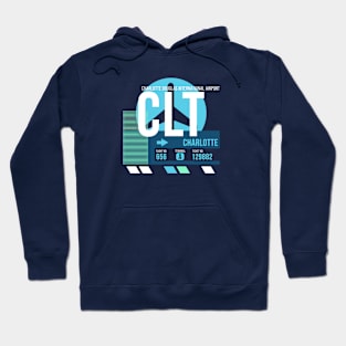 Charlotte (CLT) Airport Code Baggage Tag Hoodie